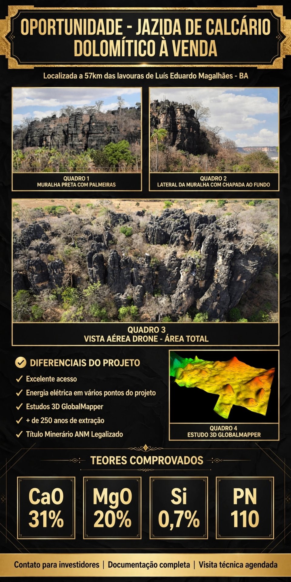 JAZIDA DE CALCÁRIO DOLOMITICO - OESTE DA BAHIA - LUIS DUARDO MAGALHAES BAHIA